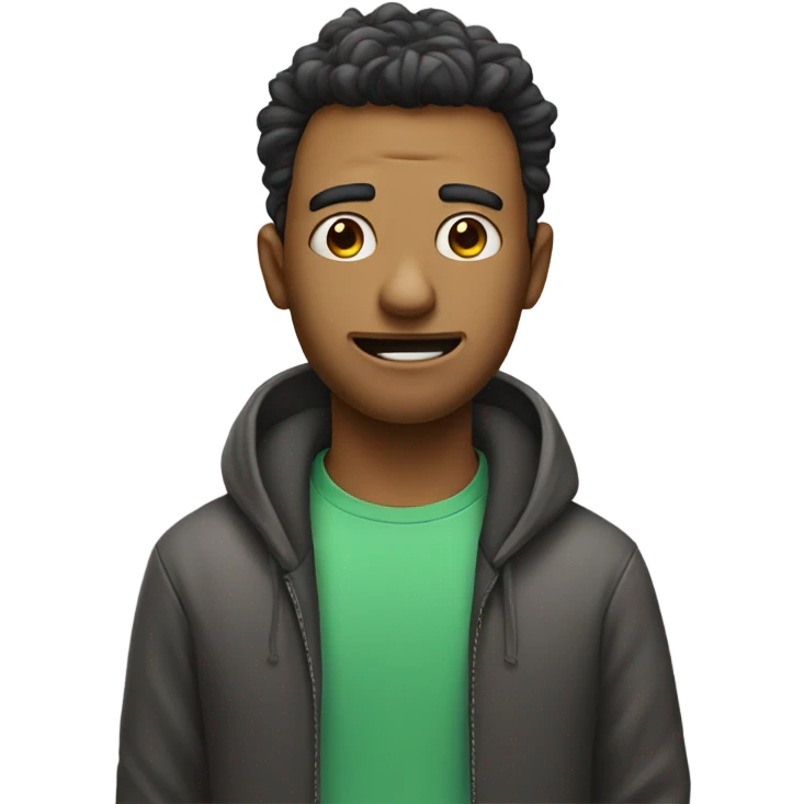 Weird face guy with recy emoji