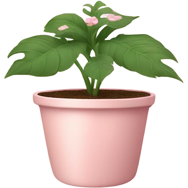 Pink plant in pale pink pot emoji