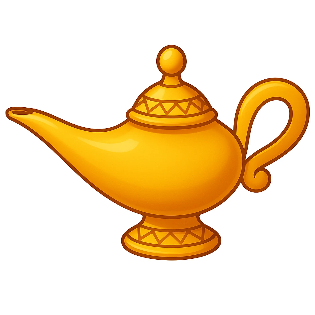 aladdin's magic lamp in apple emoji style emoji