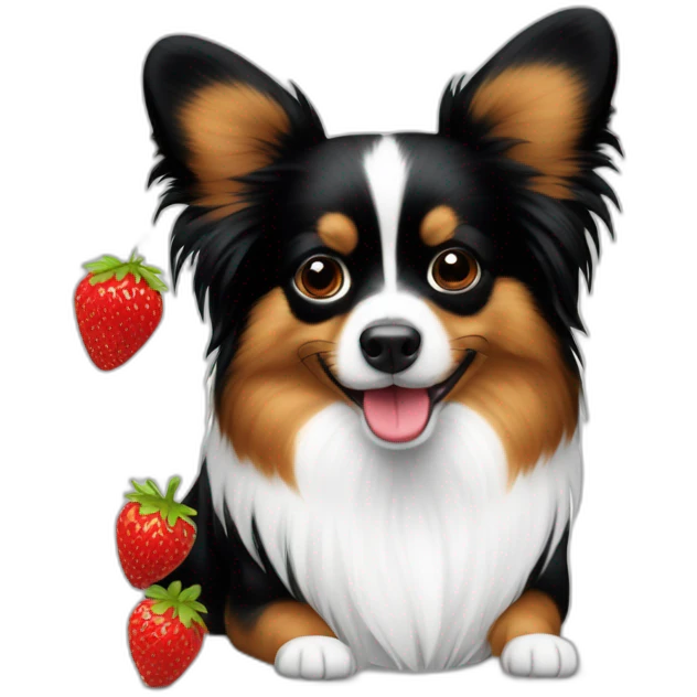 Papillon et fraises  emoji