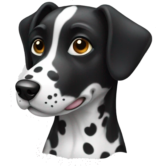 Black and white spotted dog  emoji