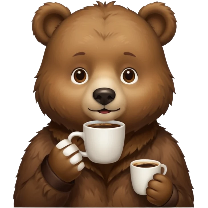 a bear drinking coffee emoji