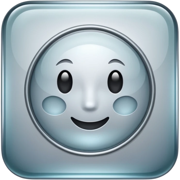 Silver Square glass emoji