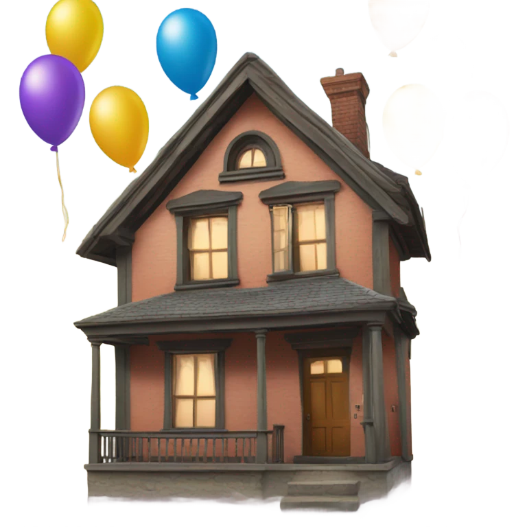 Up house with balloons emoji