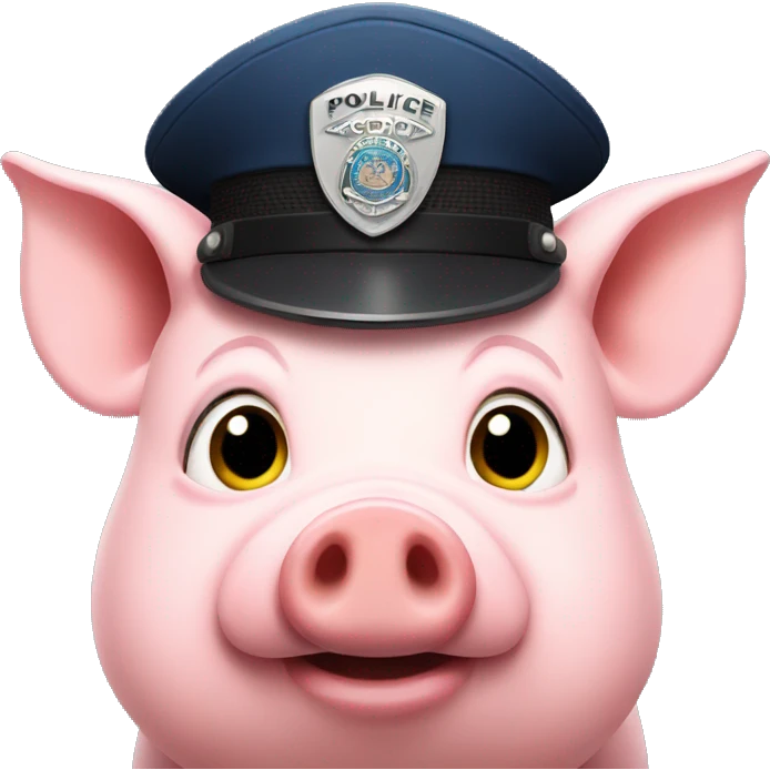 Pig with a police hat emoji