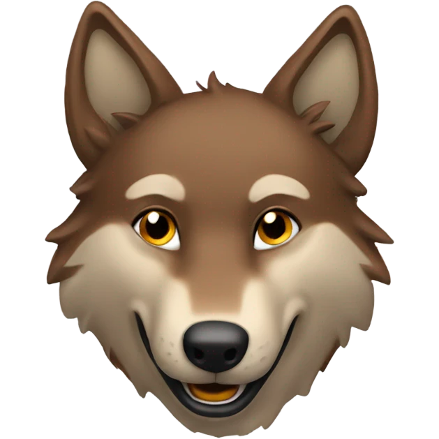 Brown wolf smiling emoji