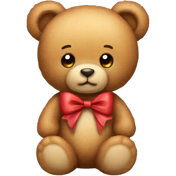 Teddy bear with a bow emoji