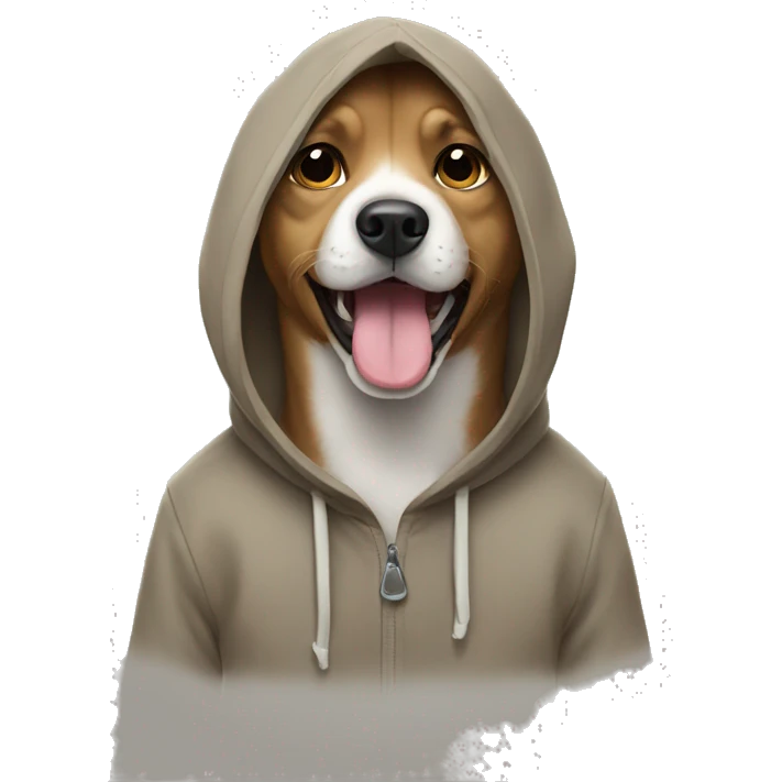 dog wearing a hodie emoji