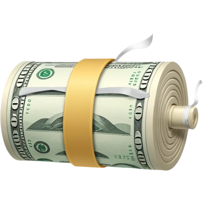 100$ dolar roll to sniffing coke emoji