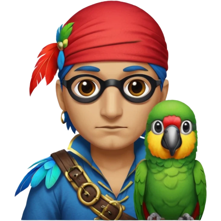 pirate and parrot emoji