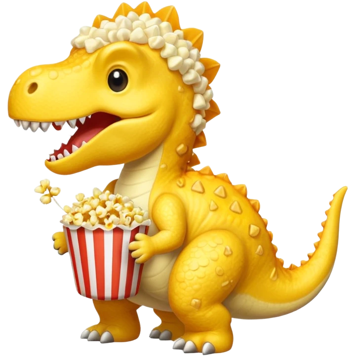 Popcorn ins a dinosaur  emoji