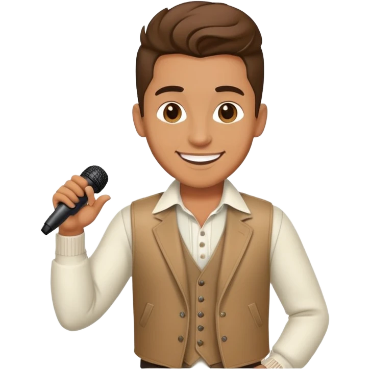 Happy Rock Pop Music Male singer in his 30s dressed with trendy style emoji