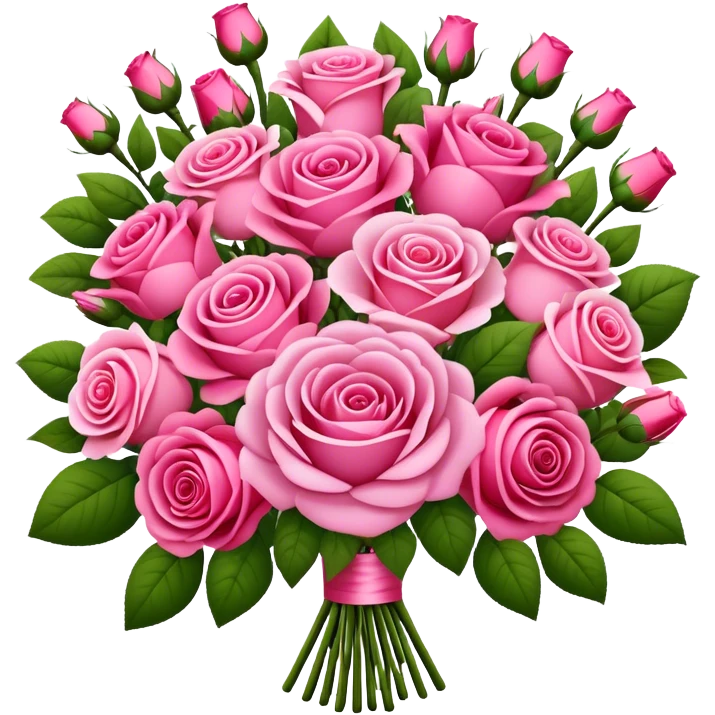 Huge pink flower bouquet with different flowers and pink tones and roses emoji