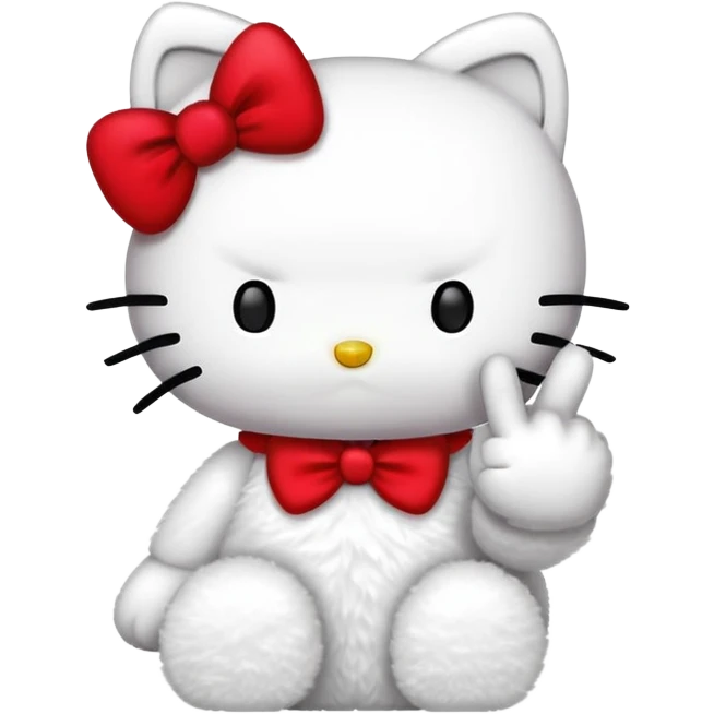 Hello kitty sticking up middle finger  emoji