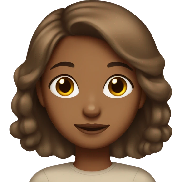 Brown Girl with brown hair with cat emoji