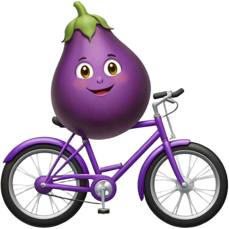 Pregnant eggplant on a bike emoji