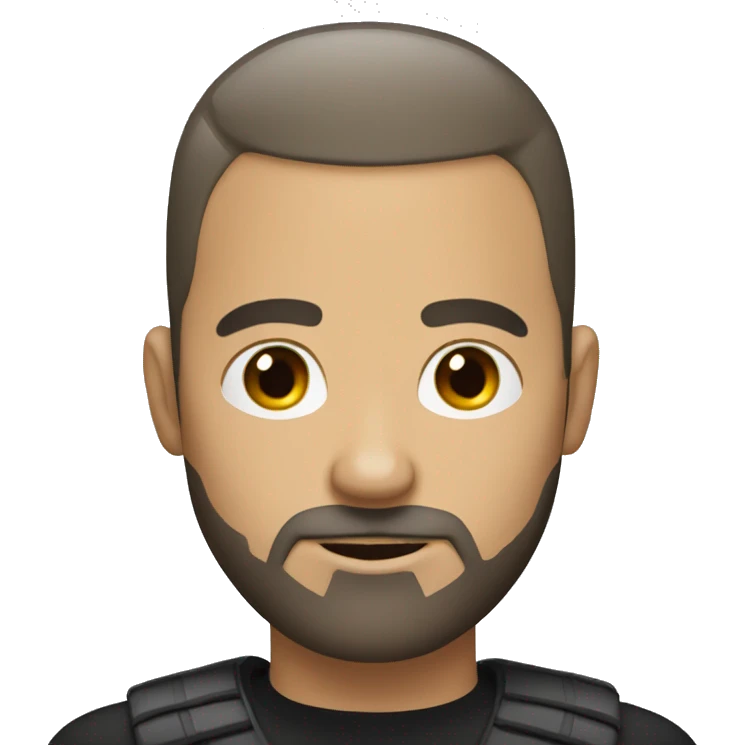 white man with dark buzz cut an beard emoji