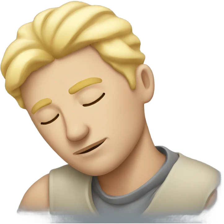 Blonde man sleeping emoji