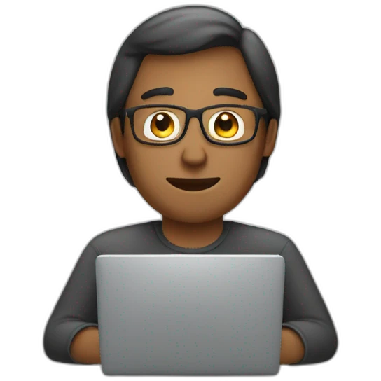 man on computer emoji