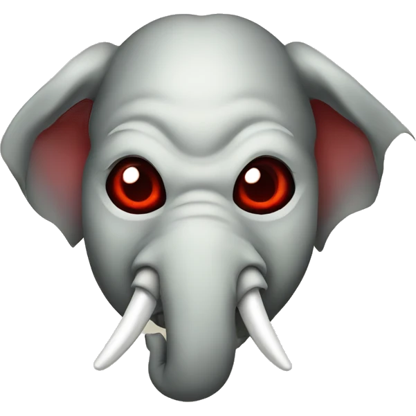 elephant as japanese oni mask emoji