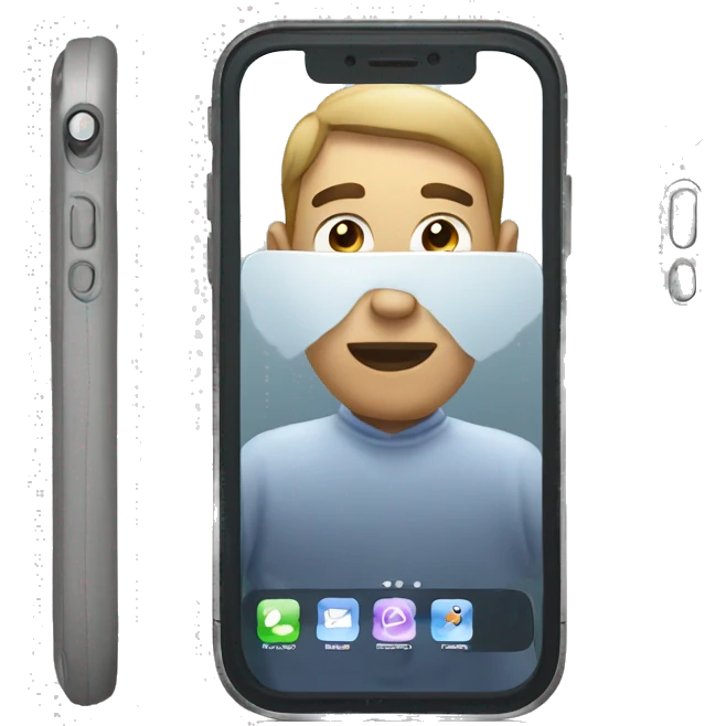 iPhone 15 with the front side emoji