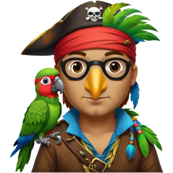 pirate and parrot emoji