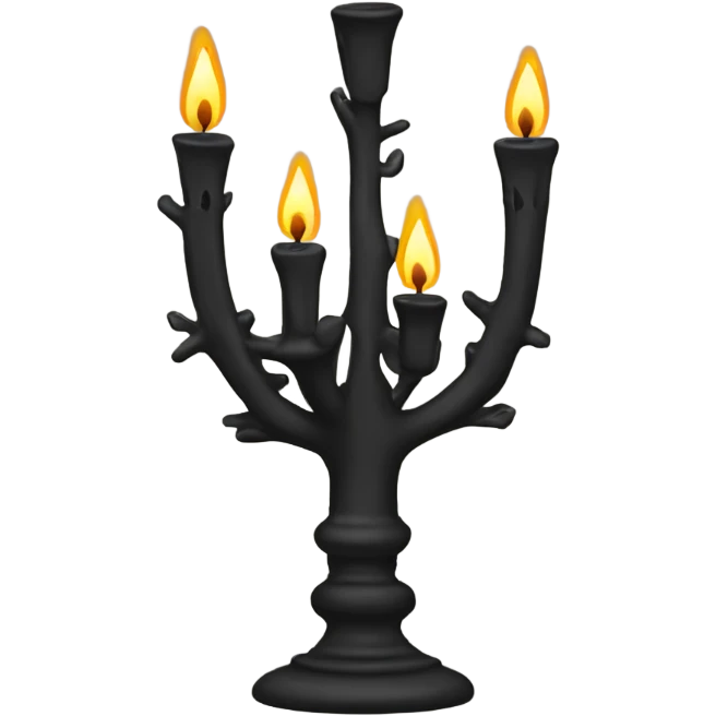 black seven-branched candlestick emoji