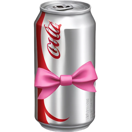 Diet Coke can with a pink bow emoji
