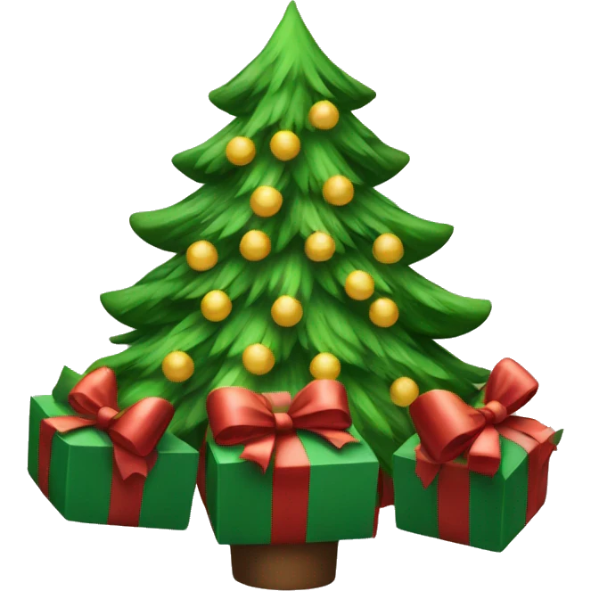 christmas tree with bows on it  emoji