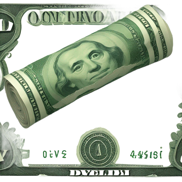 Rolled up dollar bill emoji
