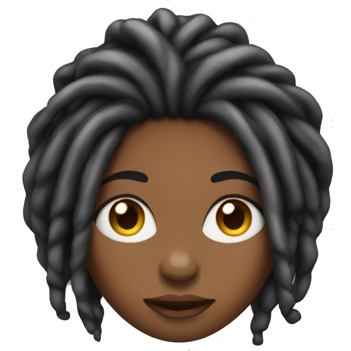 One Black woman with long dreads emoji