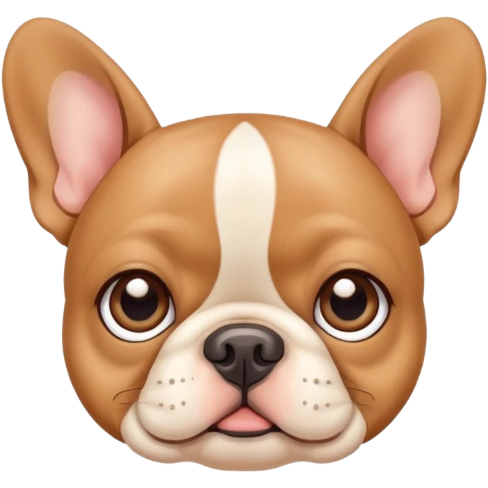cute tan french bulldog face with big eyes and flat nose emoji