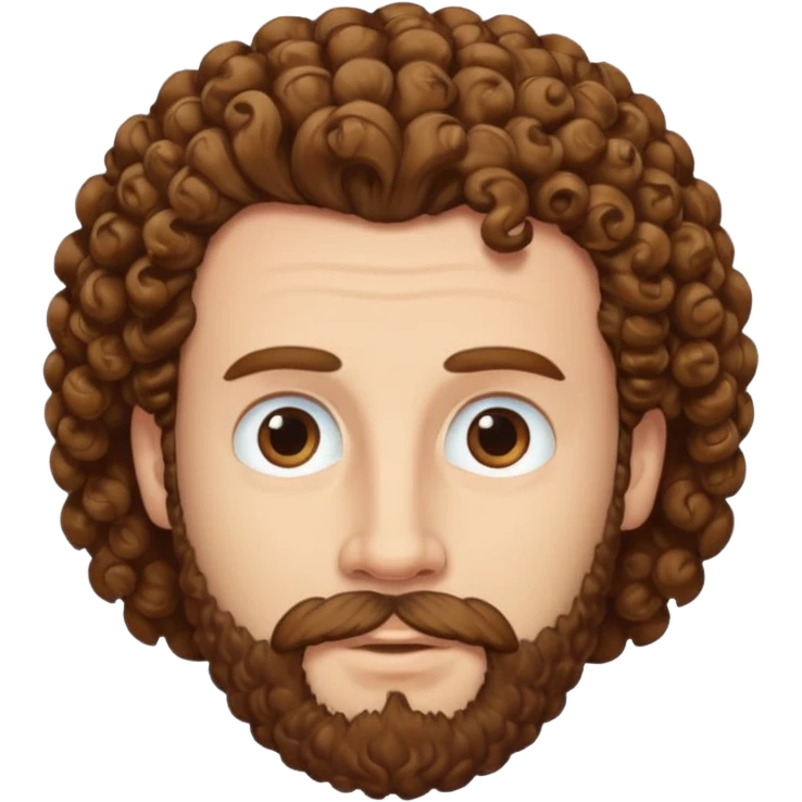 Create a white man with curly brown hair and  Van Dyke lawer emoji