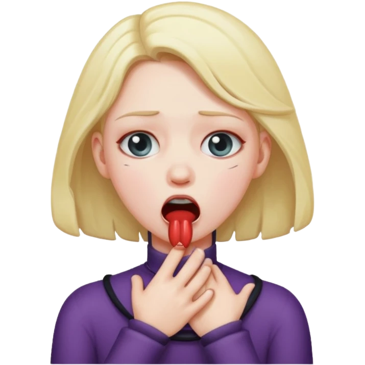 A person choking herself  emoji