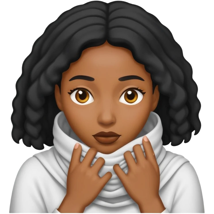Black woman taking cover emoji