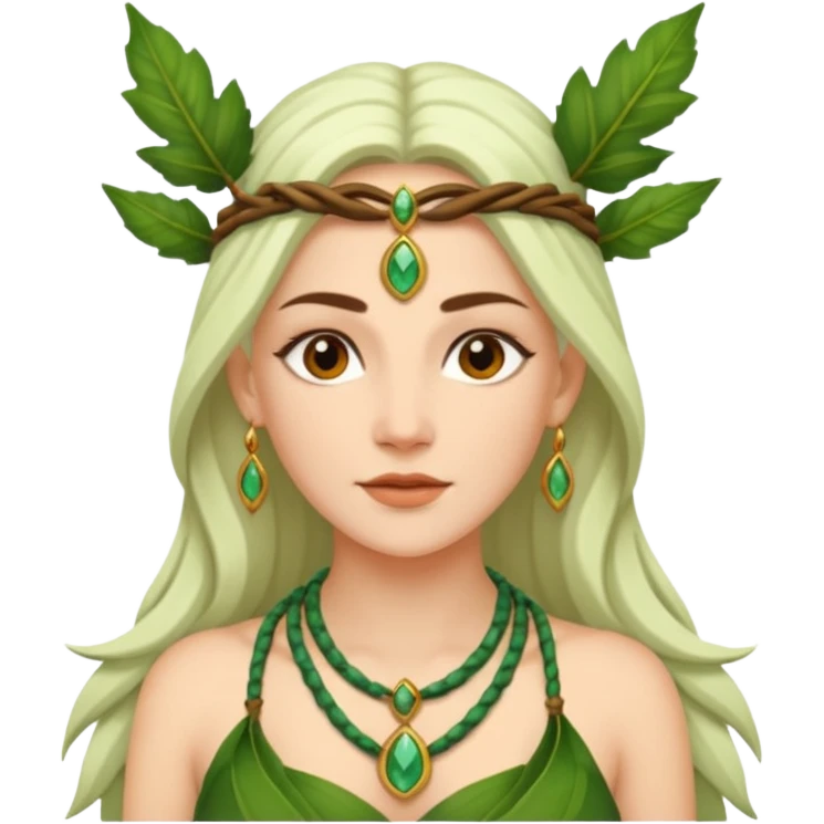 Leaf-necklace druid queen emoji