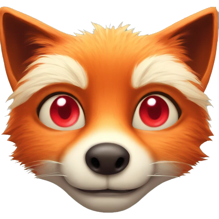 deep lush red fox face with tiny red heart in eyes emoji