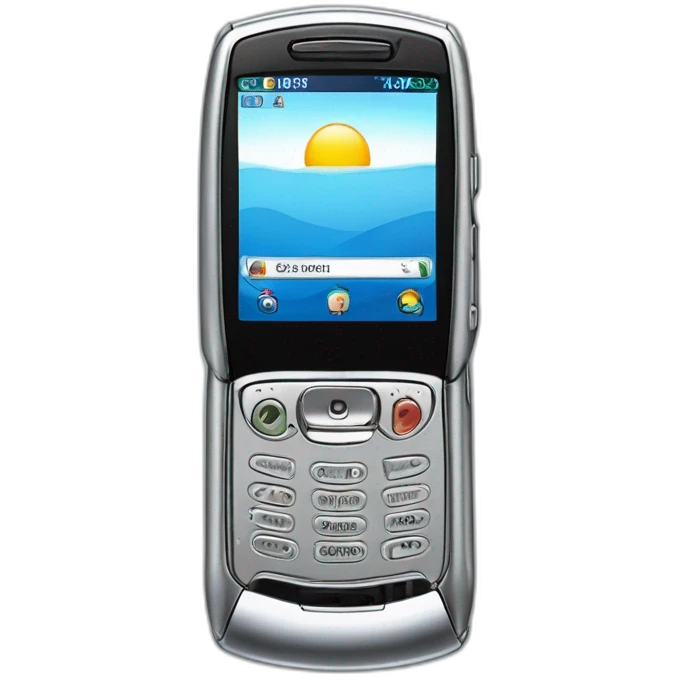 Y2k Silver Motorola Razr V3 mobile device with the iconic clamshell design no buttons visible emoji