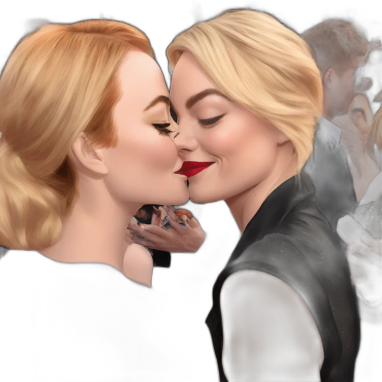 Emma stone kiss margot robbie emoji