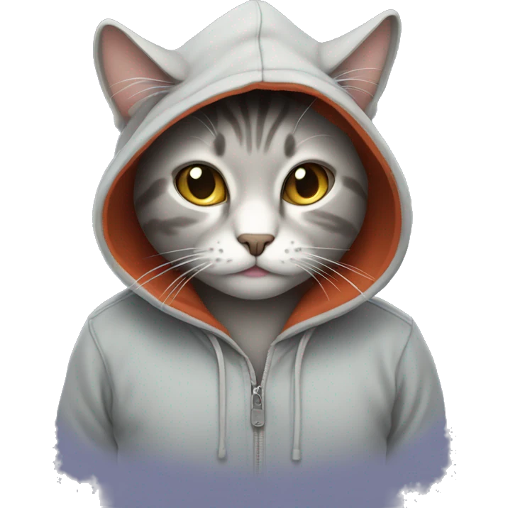 Cat wearing a hoodie  emoji