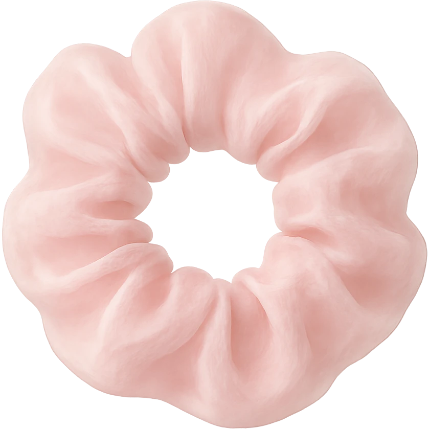 pink scrunchie, soft and dreamy emoji