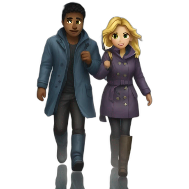 Walking in the rain with my gf emoji