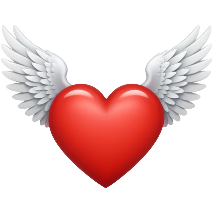 A heart in the middle of two wings emoji