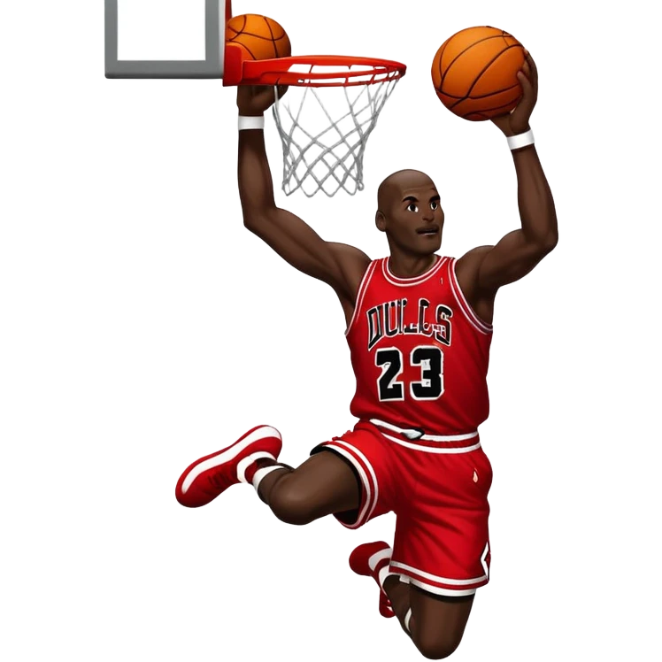 Michael Jordan dunking basketball on LeBron  emoji