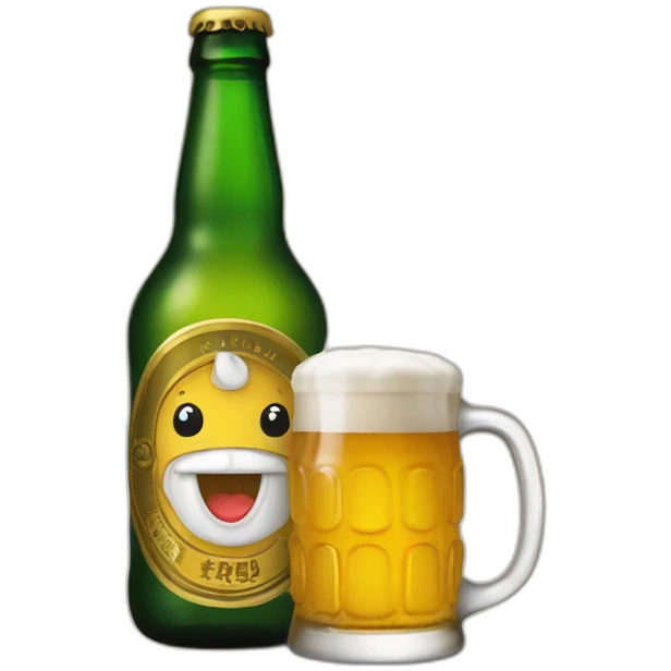 T'choupi qui boit une bière emoji