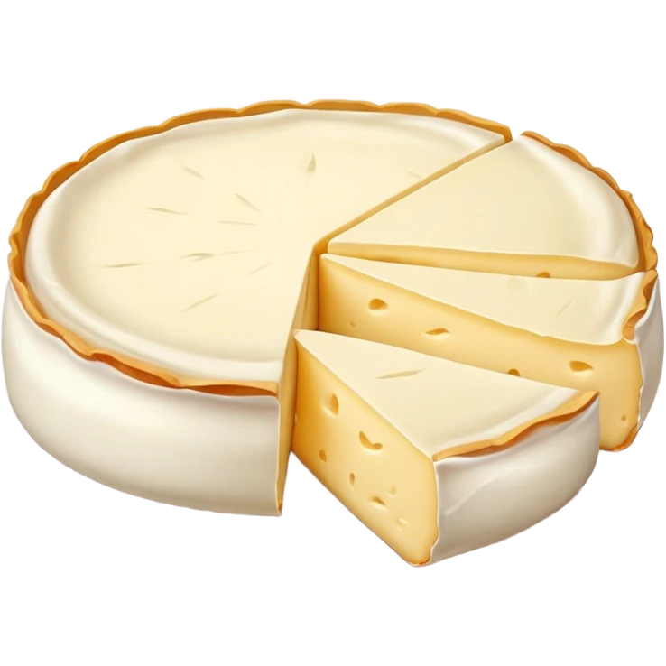 cinematic-realistic-brie-cheese-emoji,-featuring-a-creamy,-soft-ripened-cheese-with-a-delicate-rind-rendered-with-lifelike-detail-and-inviting,-natural-lighting. emoji
