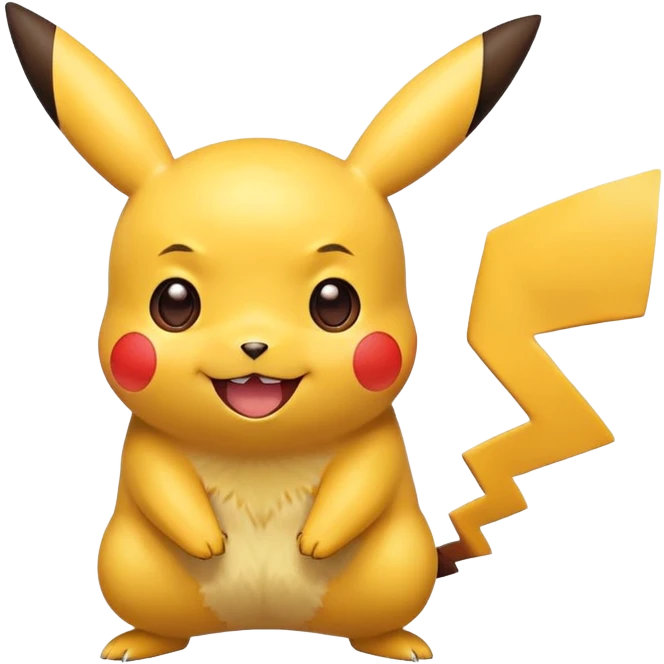 happy excited Pikachu with big smile emoji