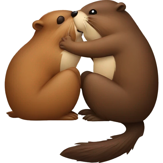 Kissing beavers emoji