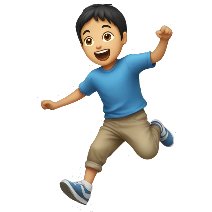 asian jumping child emoji