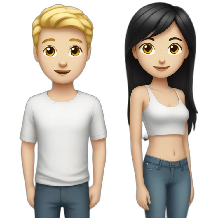 One white boy with black hair and white girl with black hair emoji